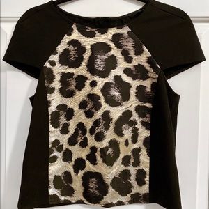 Tibi Leopard Top